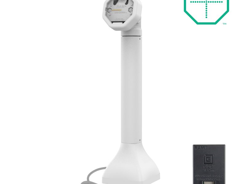 GDS® Uni-Conn™ Powered 14″ Pedestal Dock with PoE – Gray