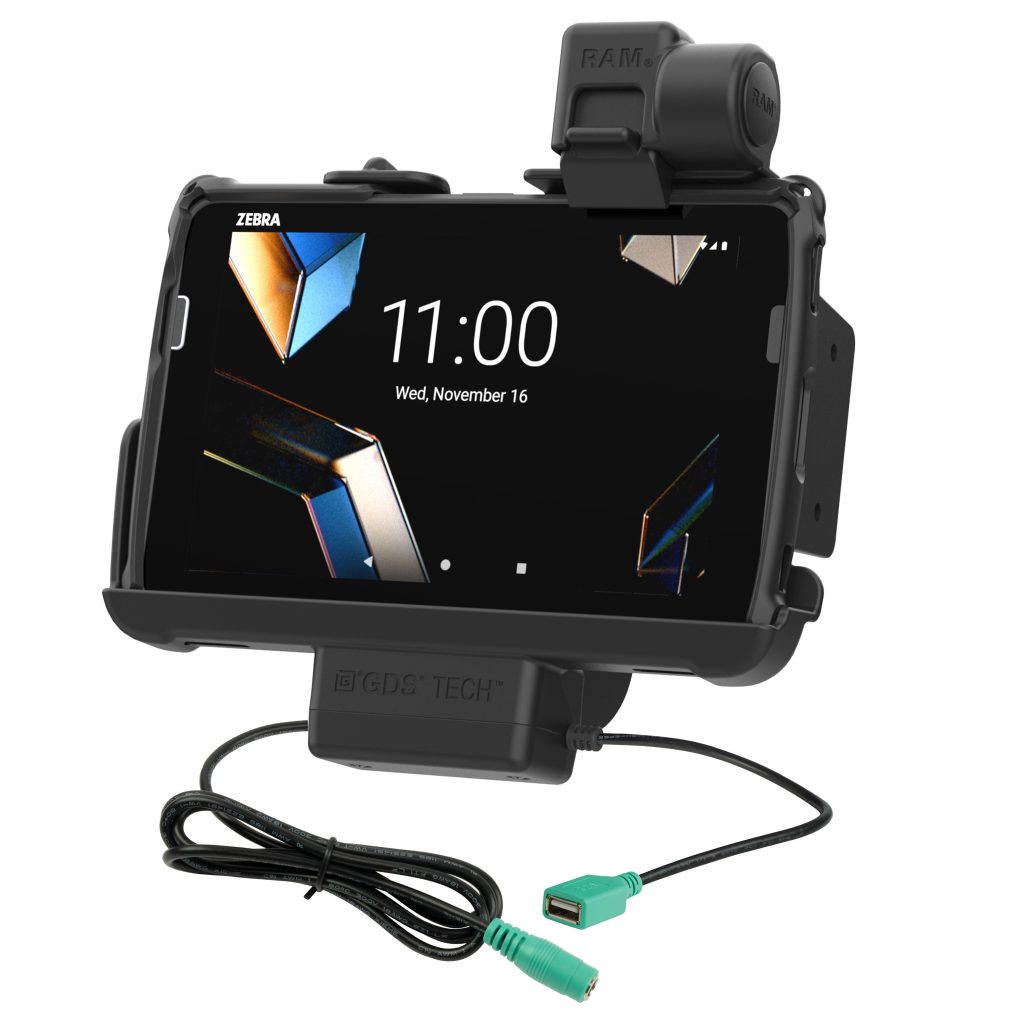 锁定Zebra ET 401 8英寸的RAM® Tough-Dock™ Power + Data